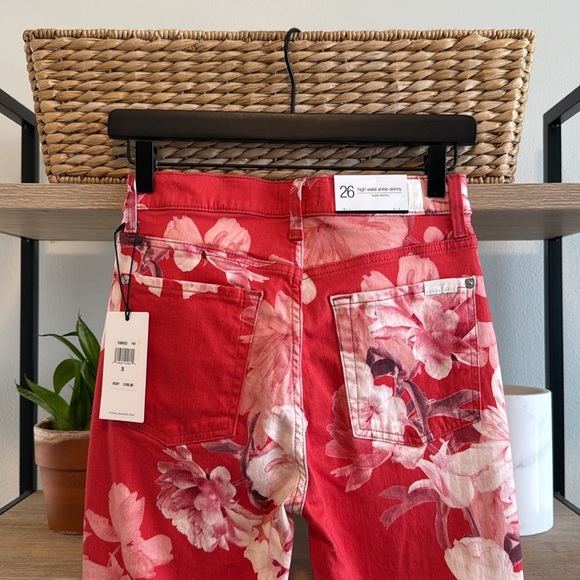 NWT 7 For All Mankind The High Waist Ankle Skinny Floral Print Jeans, 26 - Picture 5 of 12